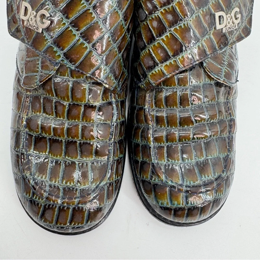 Dolce & Gabbana Junior Loafers Croc Brown EU 40 US‎ 6 Women 7.5